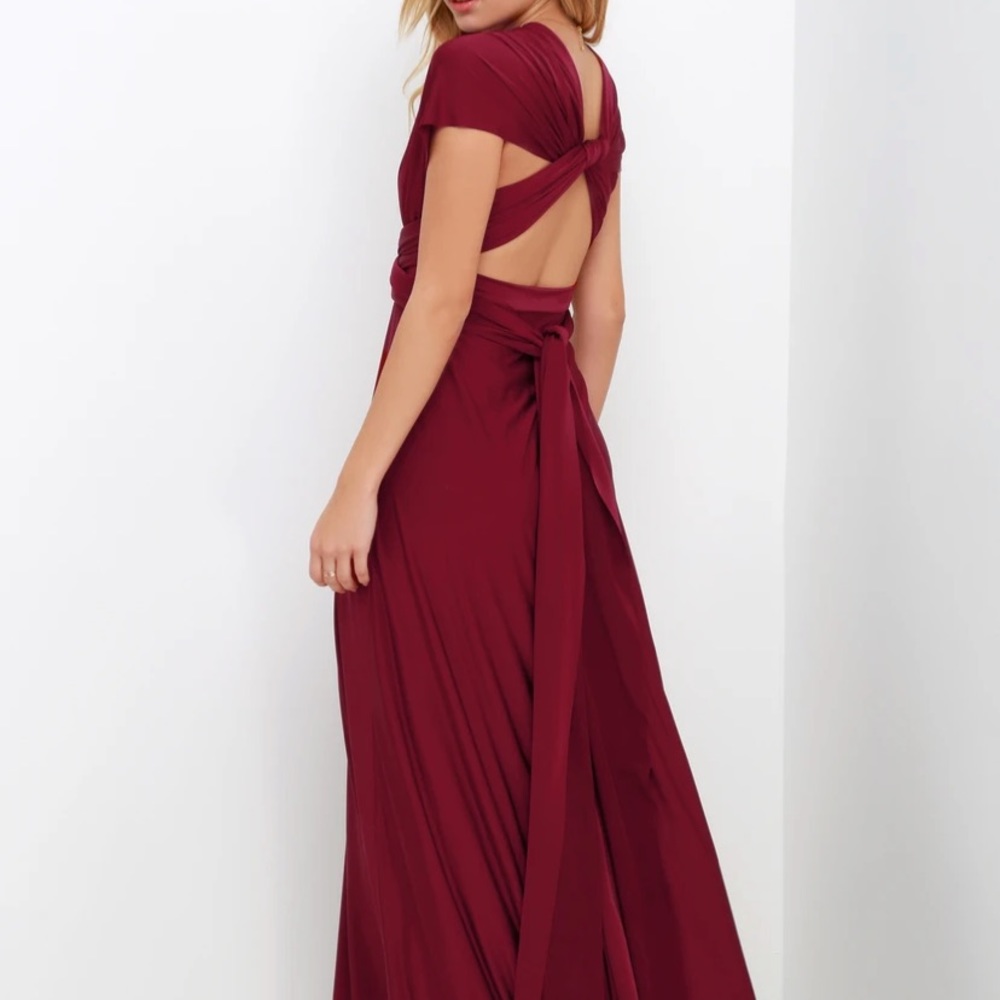 Always Stunning Convertible Burgundy Maxi Dress